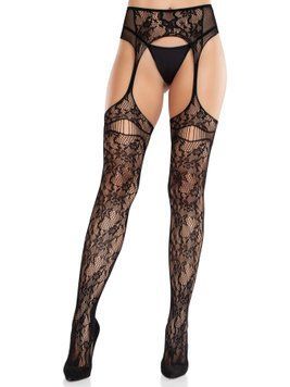 Колготки Leg Avenue Net Stockings with Attached Garter Belt One Size Black