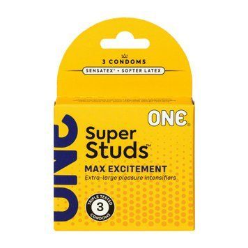 Презервативы ONE Super Studs, 3 шт, с точечным рельефом, со смазкой, упаковка &mdash; картонная коробка