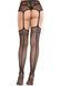 Колготки-чулки Leg Avenue Backseam Net Stockings with Garter Belt One Size Black