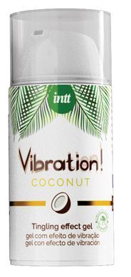 Жидкий вибратор Intt Vibration Coconut Vegan (15 мл), очень вкусный, действует до 30 минут