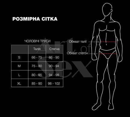 Мужские трусы с сюрпризом Art of Sex - Gladiator, черные с эффектом мокрого бархата, размер S
