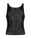 Мужская полупрозрачная майка-борцовка с узором Obsessive T103 tank top S/M/L, черная