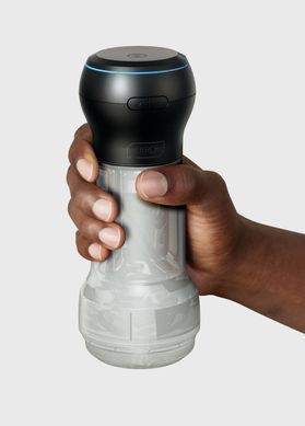 Мастурбатор Kiiroo Feel Pocket Crystal с всасывающей интерактивной насадкой PowerBlow Combo Set