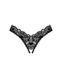 Кружевные стринги Obsessive Donna Dream crotchless thong XS/S Black, открытый доступ