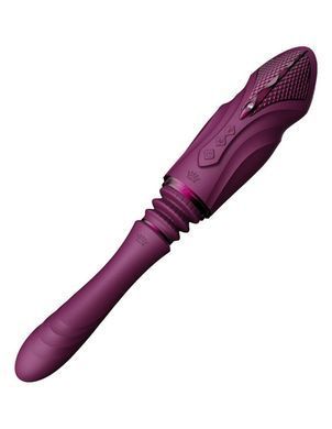 Компактная смарт секс-машина Zalo &ndash; Sesh Velvet Purple, 2 насадки, пульт ДУ, кристалл Swarovski