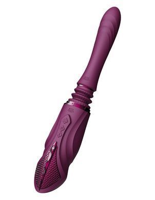 Компактная смарт секс-машина Zalo &ndash; Sesh Velvet Purple, 2 насадки, пульт ДУ, кристалл Swarovski