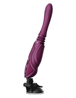Компактная смарт секс-машина Zalo &ndash; Sesh Velvet Purple, 2 насадки, пульт ДУ, кристалл Swarovski