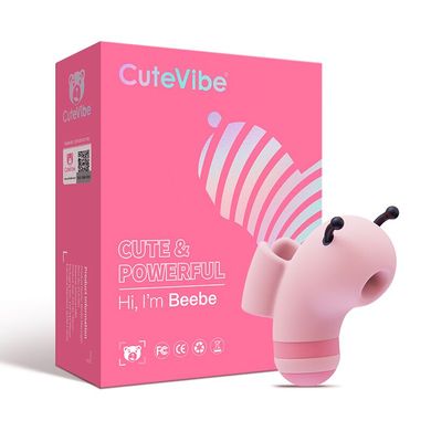 Вакуумный стимулятор с микротоками CuteVibe Beebe Pink, на палец