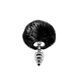 Металлическая анальная пробка Кроличий хвостик Alive Fluffy Twist Plug S Black, диаметр 2,9 см