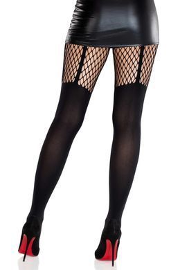 Колготки Leg Avenue Garter Illusion Tights with Net Detail One Size Black