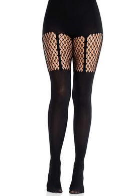 Колготки Leg Avenue Garter Illusion Tights with Net Detail One Size Black