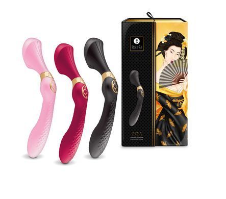 Вибромассажер Shunga Zoa Light Pink, двусторонний, Розовый