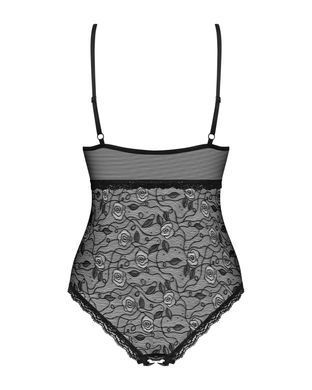 Кружевное боди с доступом Obsessive 818-TED-1 teddy XS/S, черное