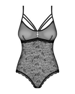 Кружевное боди с доступом Obsessive 818-TED-1 teddy XS/S, черное