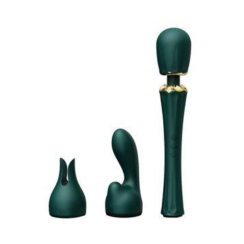 Вибромассажер с насадками Zalo &mdash; Kyro Wand Turquoise Green