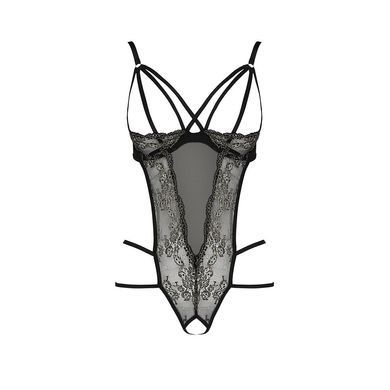Боди монокини с открытой грудью VALERY BODY black XXL/XXXL - Passion Exclusive