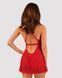 Прозрачная сорочка бэби-долл Obsessive Lacelove babydoll & thong XS/S Red, кружево, стринги