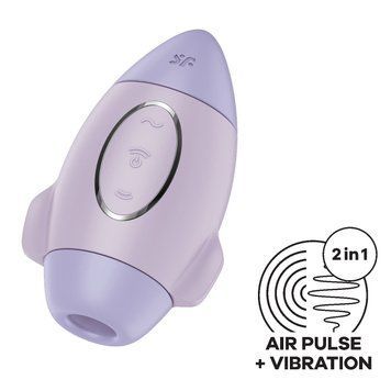 Вакуумный стимулятор с вибрацией Satisfyer Mission Control Violet, 2 независимых мотора