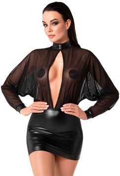 Платье Noir Handmade F348 Powerwetlook and tulle dress - XL