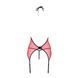 Корсет с пажами для чулок Passion PEONIA CORSET S/M red, стринги