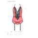 Корсет с пажами для чулок Passion PEONIA CORSET S/M red, стринги