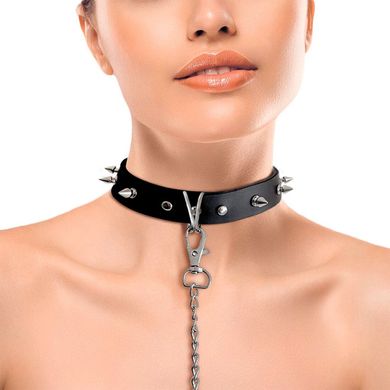 Ошейник с шипами и поводком Art of Sex - Collar Spikes and Leash