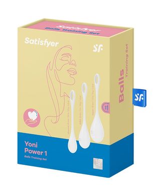 Набор йони бусин Satisfyer Yoni Power 1 White, диаметр 2-2,5-3см, вес 22-46-74гр