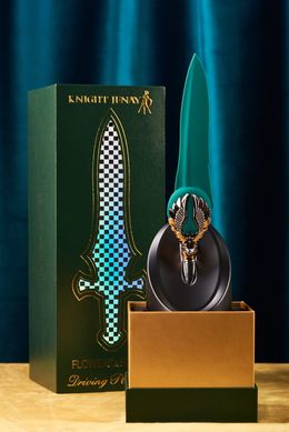 Изысканный вибратор Knight Jenay FLOWERS & SWORD, маска, лента и лубрикант в комплекте