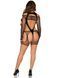 Бодистокинг Leg Avenue Fishnet Garter Harness and Teddy One Size Black
