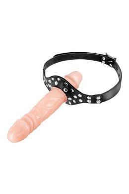 Кляп с двойным фаллоимитатором Fetish Tentation Double Penis Gag Flesh, Телесный