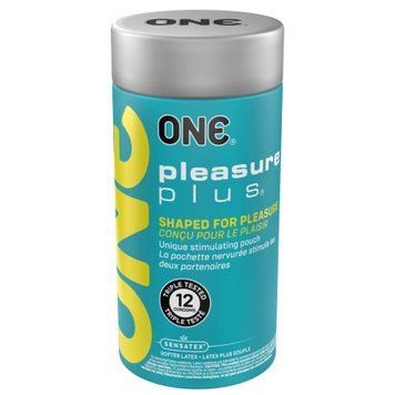 Презервативы ONE Pleasure Plus, 12 шт, с ребристым участком на конце, подарочная упаковка-тубус