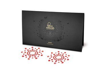 Пэстис из кристаллов Bijoux Indiscrets - Mimi Red, украшение на грудь