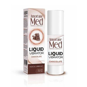 Лубрикант с эффектом вибрации Amoreane Med Liquid Vibrator Chocolate (30 мл)