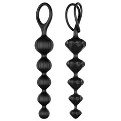 Набор анальных бус Satisfyer Beads Black, силикон, макс. диаметр 3,3см и 3,5см