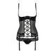 Корсет с открытой грудью NORTH CORSET black S/M - Passion Exclusive, пажи, трусики, шнуровка
