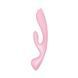 Двусторонний вибратор-кролик Satisfyer Triple Oh Pink, 3 мотора, рукоятка-массажер