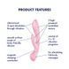 Двусторонний вибратор-кролик Satisfyer Triple Oh Pink, 3 мотора, рукоятка-массажер