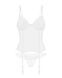 Корсет Obsessive Alissium corset & thong, XL/2XL, гибкие косточки, открытая спина, стринги в комплек