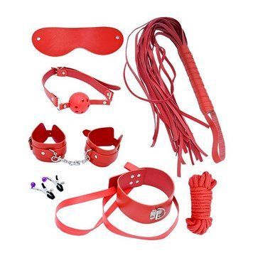 Набор MAI BDSM STARTER KIT N&ordm; 75: плеть, кляп, наручники, маска, ошейник с поводком, веревка, зажимы