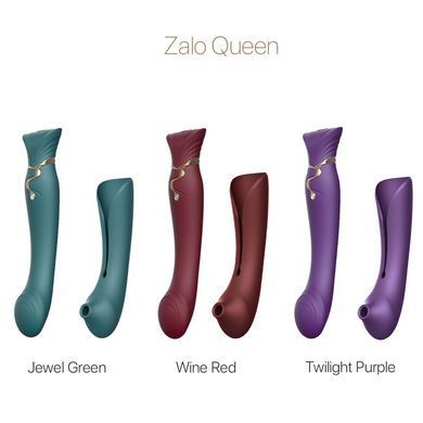 Смартвибратор 3в1 Zalo &mdash; Queen Set Wine Red, пульсирующая жемчужина и вакуум, кристалл Swarovski