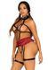 BDSM-костюм ученицы Leg Avenue Harness teddy & skirt M Black, портупея, мини-юбка, экокожа
