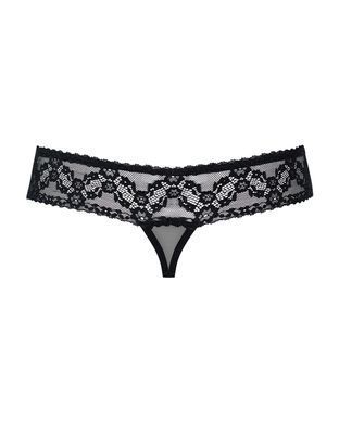 Кружевные танга с доступом Obsessive 837-THC-1 S/M, черные