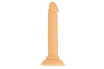 Фаллоимитатор ADDICTION Tino 5.25&Prime; Silicone Dildo, присоска, диаметр 1,9 см, вибропуля в подарок, Телесный