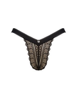 Кружевные трусики с заниженной талией Obsessive Estiqua panties XS/S, black