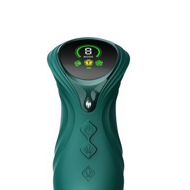 Смарт пульсатор-кролик с вибрацией Zalo Mose 2 Turquoise Green, подогрев до 42&deg;C, кристалл Swarovski