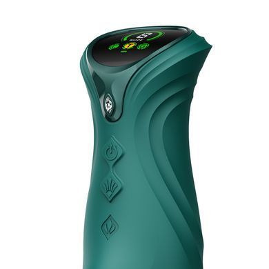 Смарт пульсатор-кролик с вибрацией Zalo Mose 2 Turquoise Green, подогрев до 42&deg;C, кристалл Swarovski