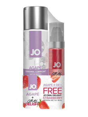 Комплект JO GWP — Agape 120 ml & Oral Delight — Strawberry 30 мл