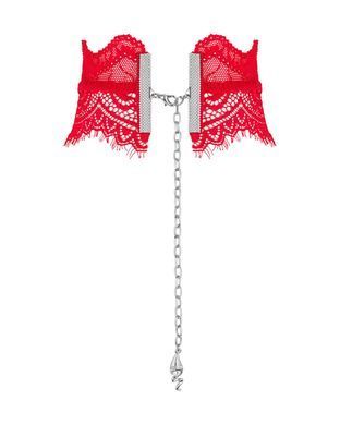 Широкий кружевной чокер Obsessive Bergamore choker, red