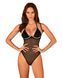 Прозрачное боди Obsessive Selinne teddy XS/S Black, мелкая сетка, двойные бретели