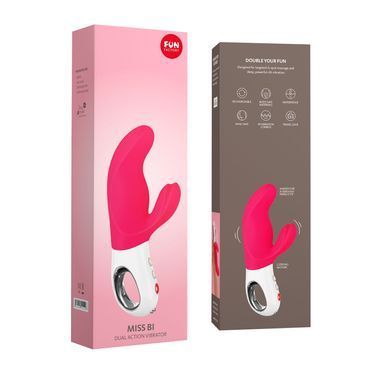 Вибратор-кролик Fun Factory MISS BI pink/white, 2 независимых мотора, диаметр 4,2 см